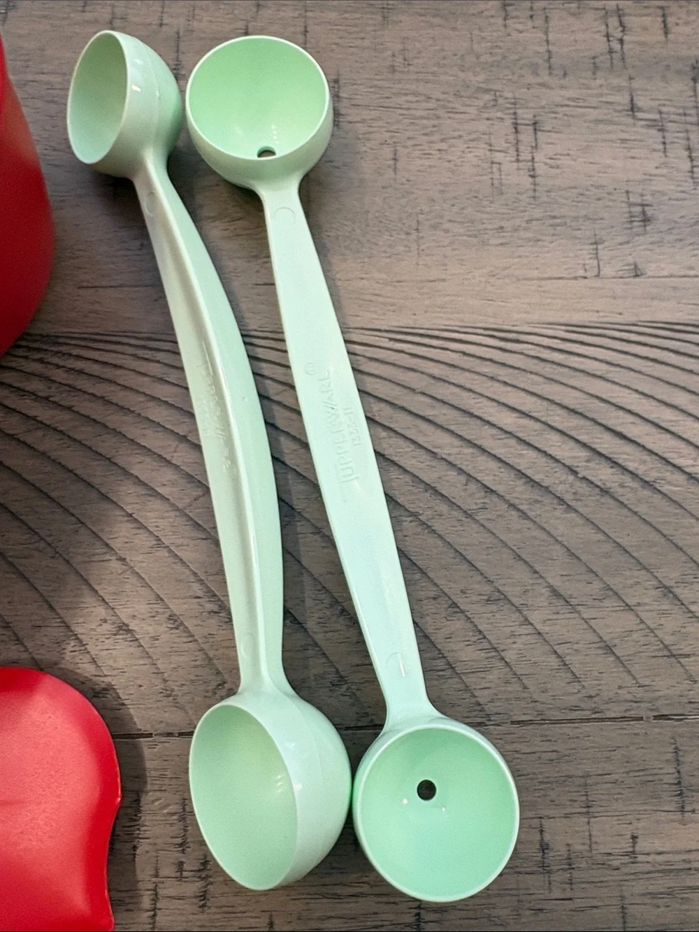 Tupperware Red and Light Green Measuring Spoon- Multipurpose Kitchen Tools 751